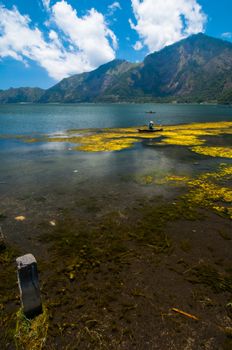 Landscape of Batur volcano and lake Batur. Bali island, Indonesia