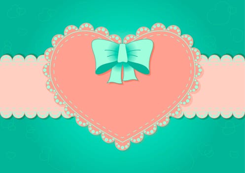 Greeting card with heart and place for text on the various holidays