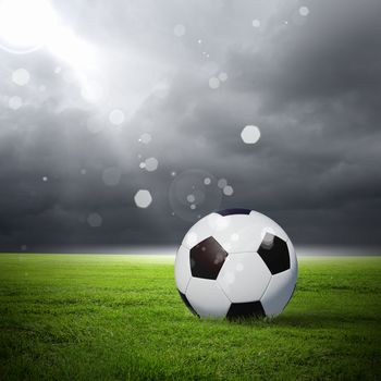 Black and white football or soccer ball, colour illustration