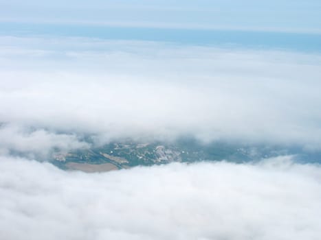 bird's eye view on land