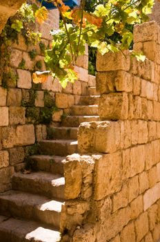Stone staircase.Detail streets of the old city