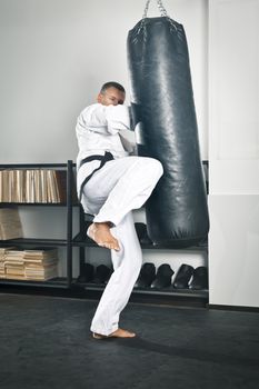 An image of a boxing man in the studio