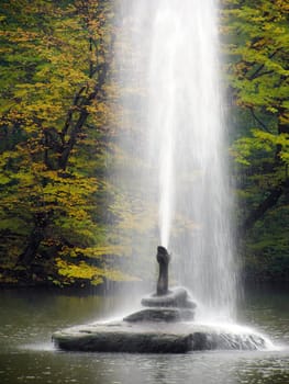 fountain in an autumnal park, Uman, Ukraine