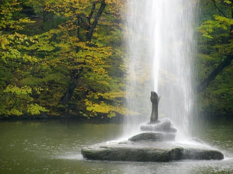 fountain in an autumnal park, Uman, Ukraine