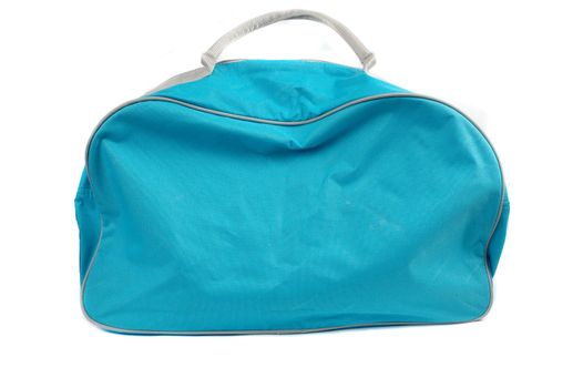 blue travel bag isolated on white background