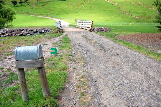 Private mailbox in farm, Banks Peninsula, New Zealand