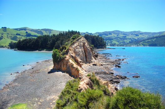 Onawe peninsula, Banks Peninsula, New Zealand