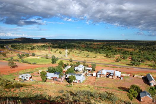 Barrow Creek roadhouse hill view, Northern Territory, Australia