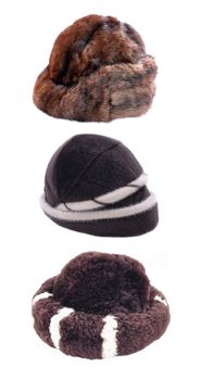 winter hat set for woman, isolated