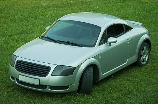 sports car on meadow