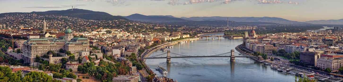 Budapest city panorama with Danube view, Hungary