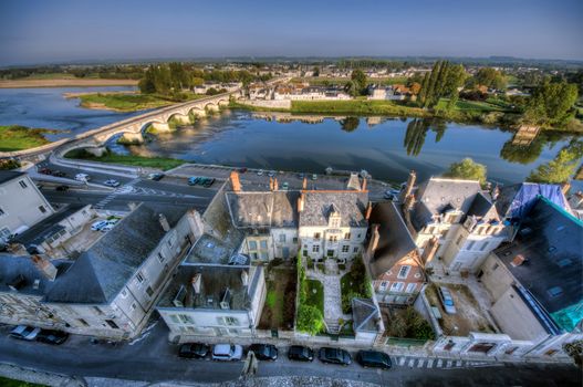 view from Amboise castle to Loire Valley, France