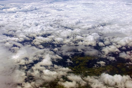 clouds, aerial view from airplane