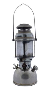 old vintage style retro petrol lamp isolated on white