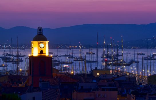 Saint Tropez beach resort, France night scene