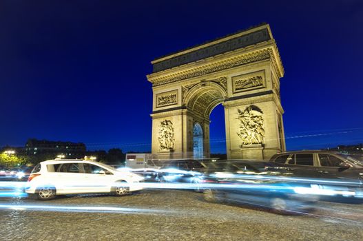 traffic at Arc de Triomphe - Arch of Triumph, Paris, France