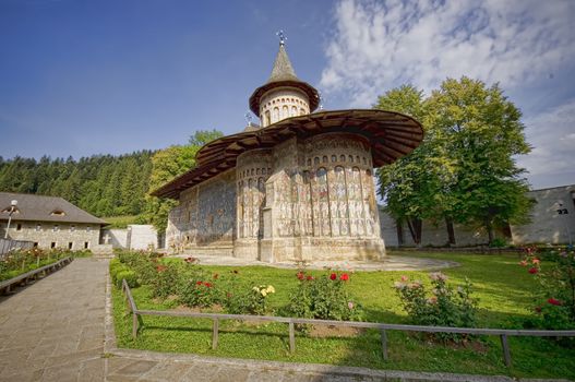 Voronet monastery of northern Romania, Moldavia. UNESCO heritage