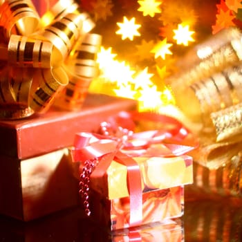 holiday gifts background warm stars 