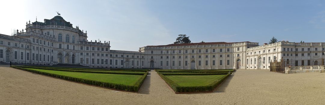 Panorama of Stupinigi hunting palace in Turin, Italy