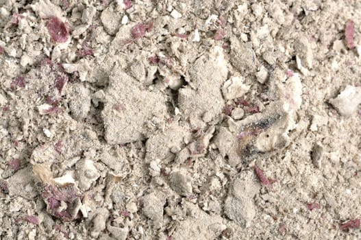 Macro closeup of ground dried potato as is traditionally prepared in Peru