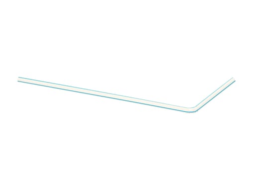 Single colorful cocktail straw on a white background