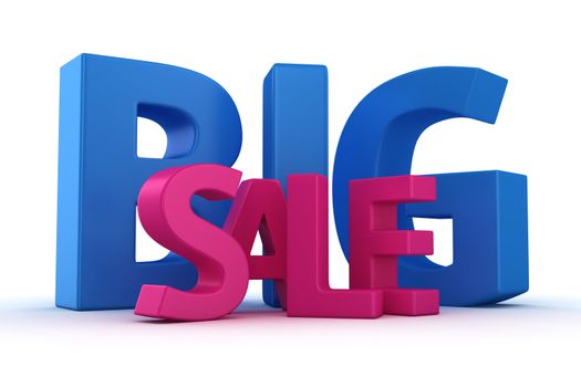Text Big sale on the white background