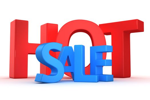 Text Hot sale on the white background