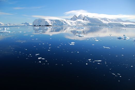 blue sea in antarctica