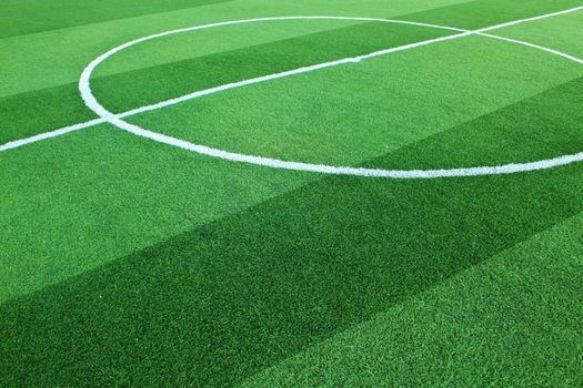 Artificial grass soccer field for background