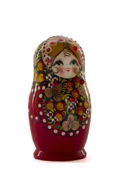 Matryoshka on a white background, the type - 2/3 on the right