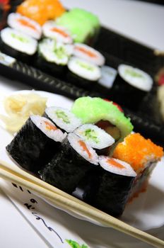 Sushi specialties and chopsticks; 