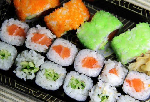 Sushi specialties and chopsticks 