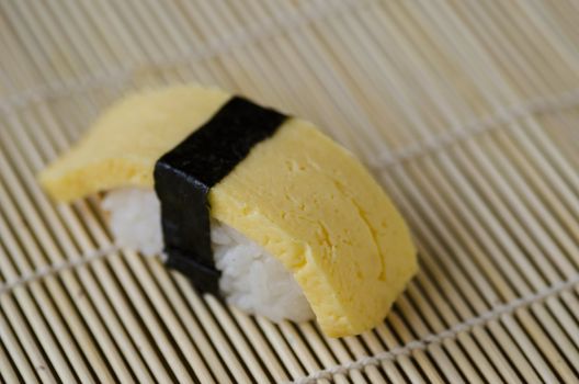 Japanese Cuisine, Sushi Set with egg, Tamagoyaki, nigirizu