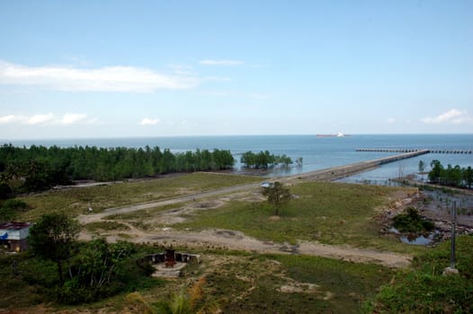 views of the sea and the bridge from the top of the hill