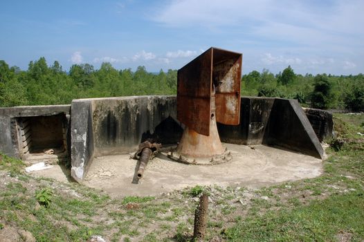 cannon dutch heritage in World War II era in Indonesia