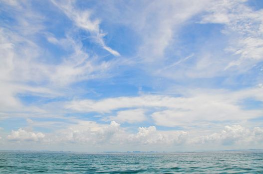 A beautiful blue sky and sea.