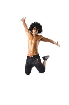 Funny dancer isolated on the white