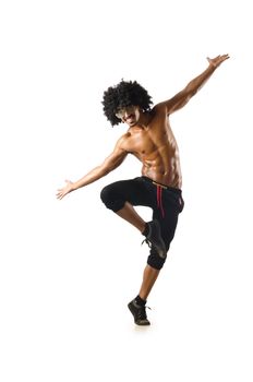Funny dancer isolated on the white