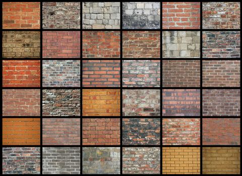 Collection of brick wall backgrounds and textures