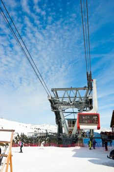 Aerial tramway at Courchevel ski resort, French Alps