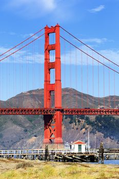 famous Golden Gate Bridge, San Francisco by day, USA