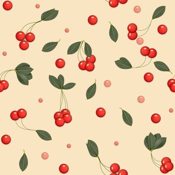 Illustration of cherries as a seamless background