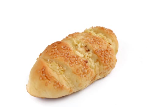 garlic bread wiht sesame isolated on white background