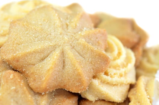 Homemade butter cookies closeup
