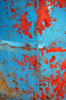 texture of the paint peeling iron drum