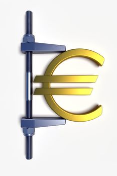 abstract euro golden sign with bolt construction