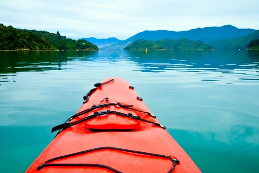 Sea kayaking in the Marlborough Sounds, New Zealand