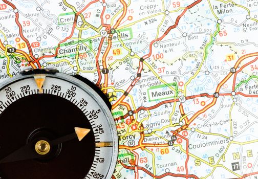 Navigation with compass and map