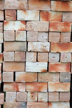 piles of new bricks unused