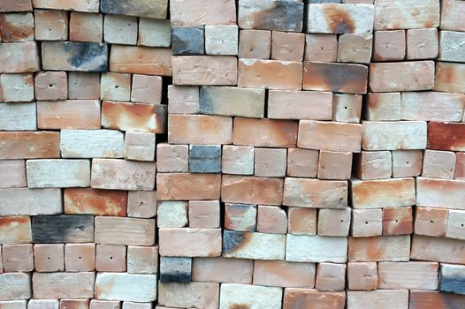 piles of new bricks unused